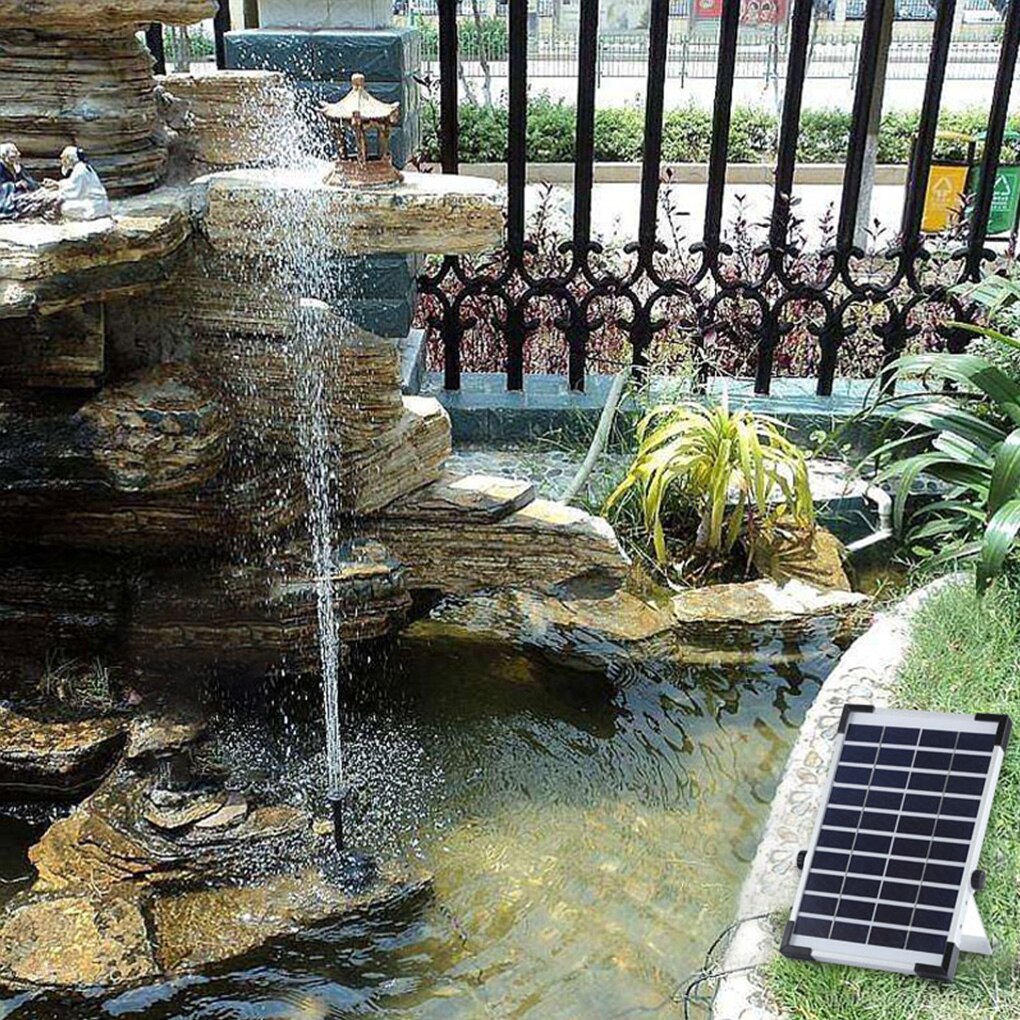 Solar Powered Pool Fountain Outdoor Patio Courtyard Pond Swimming Pool Water Sprinkler with 6 Nozzles