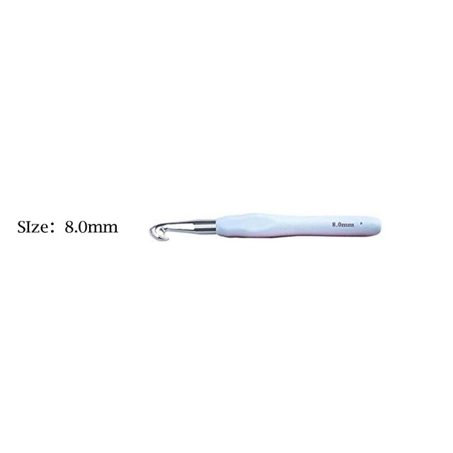 1pc Aluminum Crochet Hook Crochet Needles 2-10mm For Knitting Sewing Needles Tool With Randomly Soft Rubber Handle: 8MM