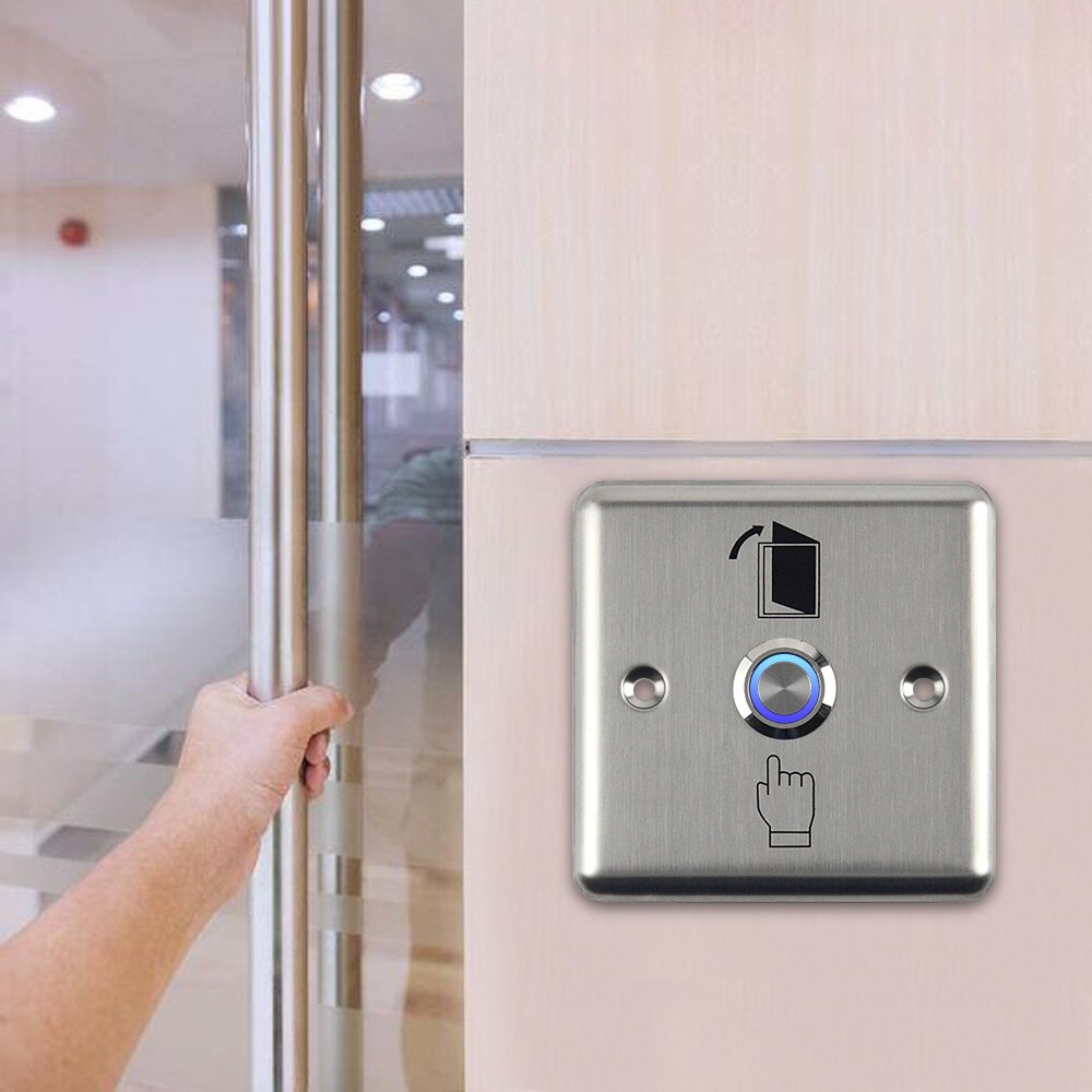 Metall Edelstahl Tür Exit-Button Schalter Release Push-Taste mit LED-Licht Für Access Control Lock System NC/KEINE/COM zu Öffnen Tür