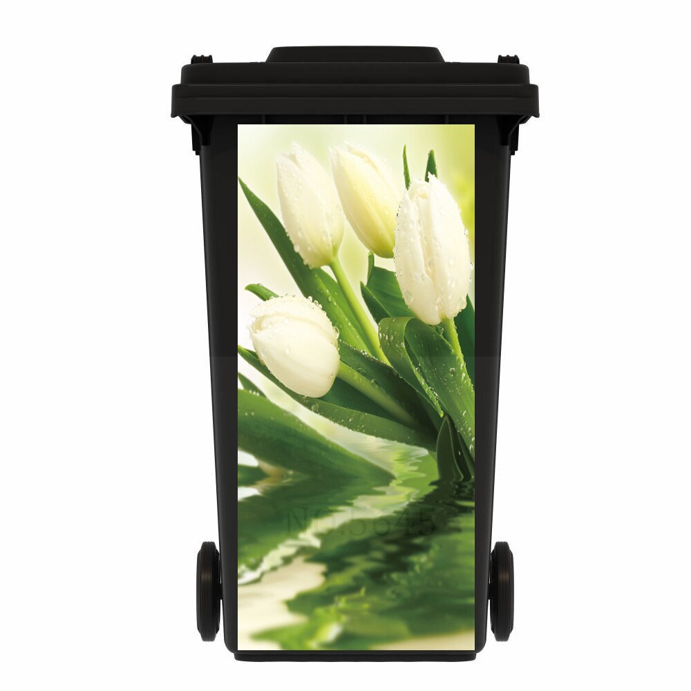 Outdoor Prullenbak Sticker Vinyl Natuurlijke Groene Planten Boeket Zelfklevende Trush Keuken Wheelie Bin Stickers Vuilnisbakken Stickers