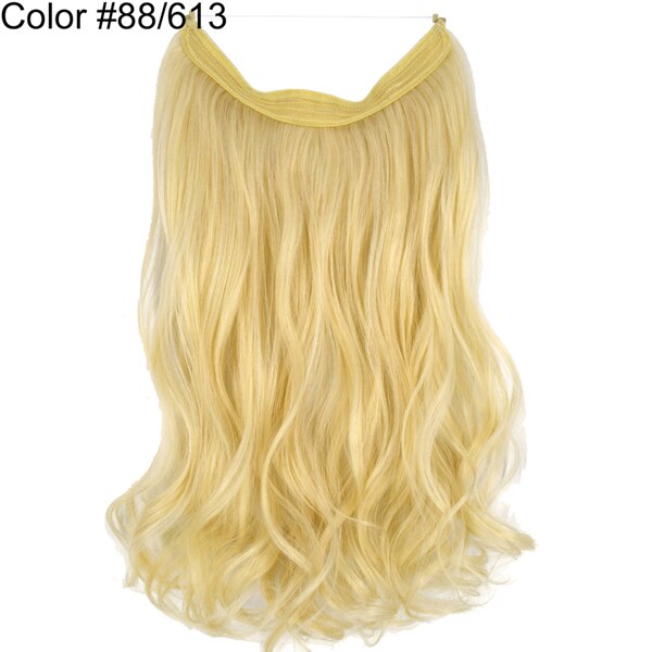 Extensions de cheveux de Halo de TOPREETY ondulent les postiches cachées par fil élastique Invisible aucune Fiber synthétique résistante à la chaleur d'agrafe TPYLW90: 88-613