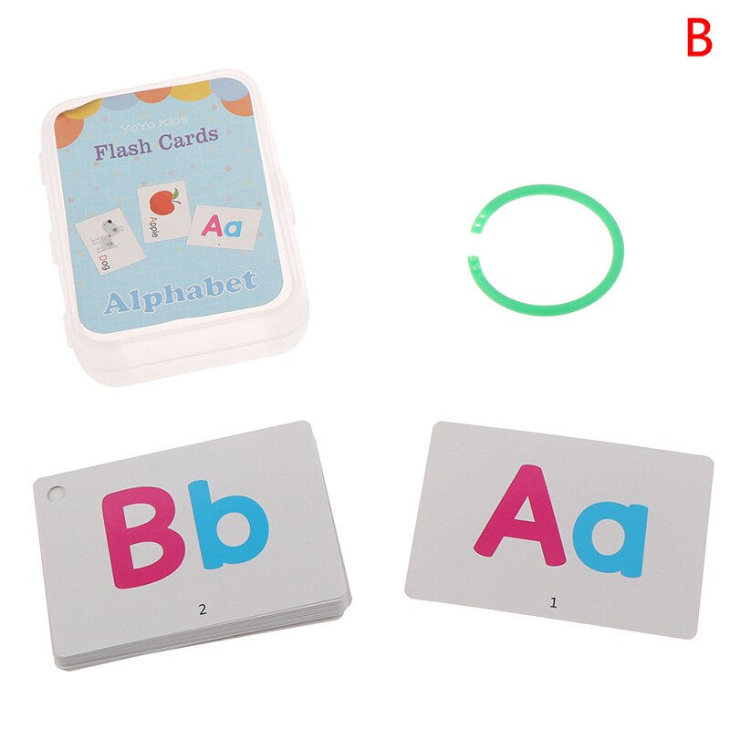 Handwritten Montessori 26 Letter English Flash Card Early Development Learning Educational Toy for Children Kid with Buckle: B