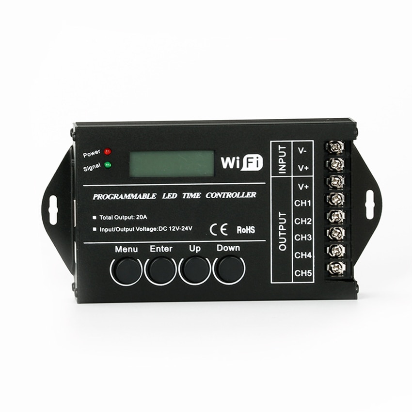 Time LED Controller Wireless Wifi TC421 Programmable DC12V 24V Multi-functions LED Dimmer Controller for RGBW RGB LED Strip