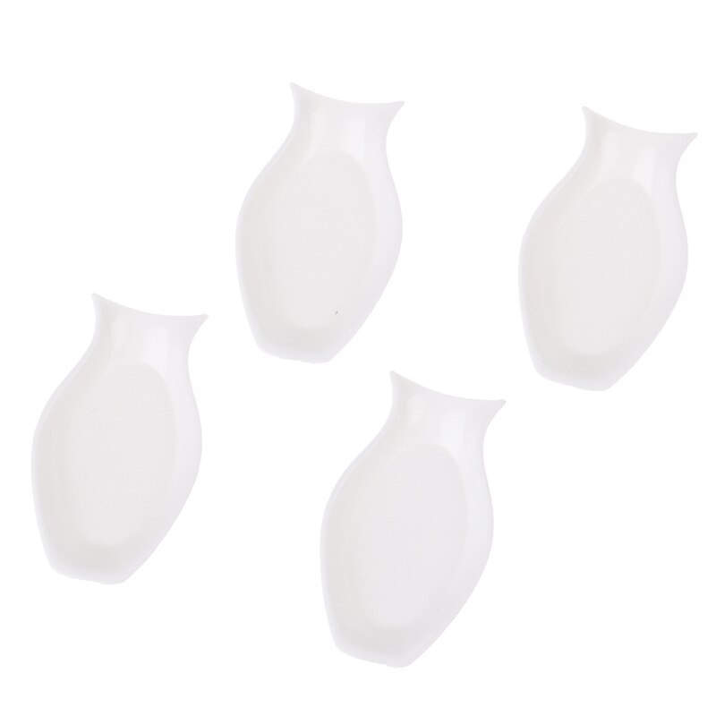 4Stck dauerhaft Mini Fisch bilden Lebensmittel Weiß Gerichte Geschirr Mini Puppe Haus Zubehör Puppenhaus Tabletts Platten Puppe Küche Spielzeug