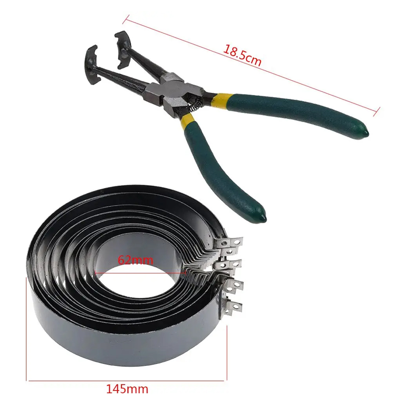 Piston Ring Compressor Cylinder Installer Tools Set with Ratchet Pliers 14 Band Tool Kit Car Engine Repair Equipment