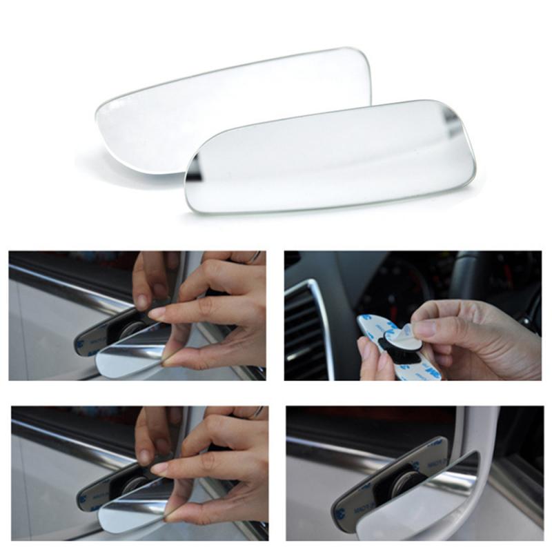 2pcs Stick-On Wide Angle Rearview Blind Spot Mirror Car Mirror Reversing Wide-angle Lens Car Rearview Mirror Security Auxiliary
