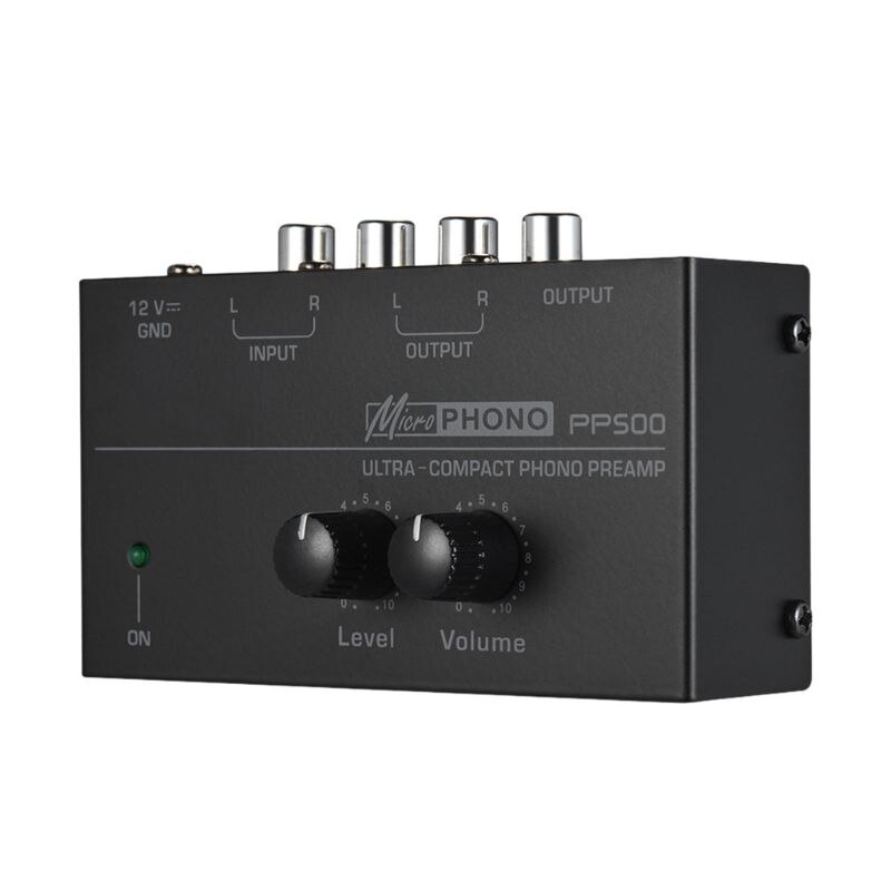 Pp500 phono forforstærker forforstærker med niveau lydstyrkekontrol til lp vinyl pladespiller
