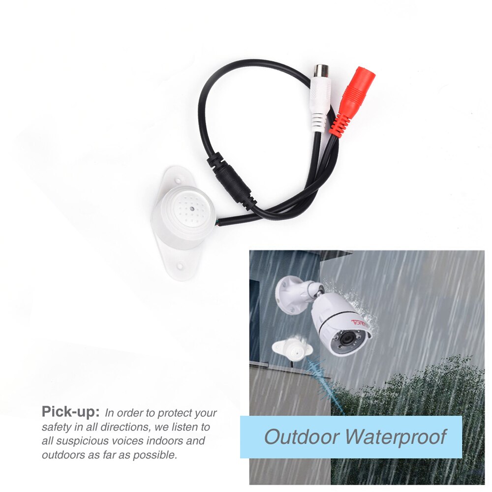 Mini MIC CCTV Microfoon Audio Pickup Apparaat Camera Adapter Hoge Gevoeligheid Goede DC12V Power Kabel 60FT Kabel Tonton