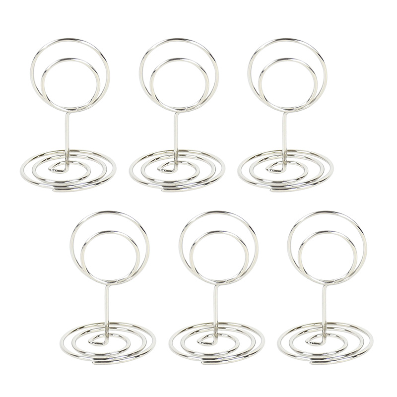 10pcs Heart Shape Metal Card Holders Stand Photo Number Name Clip Wedding Decoration Table Holder Place Card Memo Message Clips: Silver