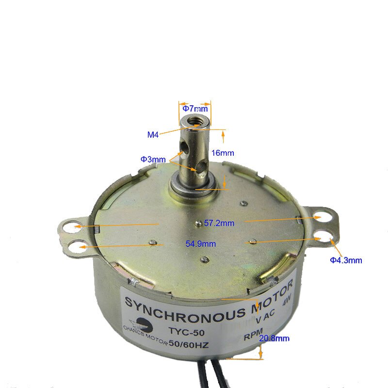 Tyc 50 liten fast synkronmotor  ac 110v 1 rpm -36 rpm elektrisk girmotor 15 rpm til viftemotor induksjonskomfyr peis