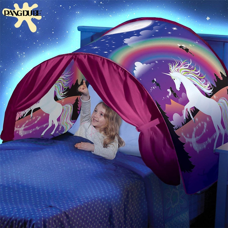 Børn drømme seng telte med opbevaringslomme sammenfoldelig børn drømme seng telt på seng myggenet telt baby værelse indretning som set på tv