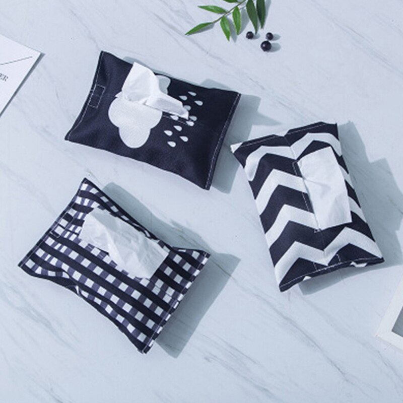 1 Pc Stof Cartoon Tissue Box Cover Zakdoek Servet Houder Cover Dier Katoen En Linnen Tissue Papier Opbergtas