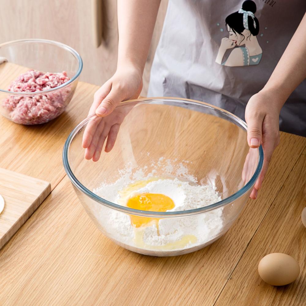 4.5/2.1/1.1/0.5L Grote Glazen Slakom Creatieve Noedels Soep Container Huishoudelijke Dikker Mixing Bowls Keuken servies