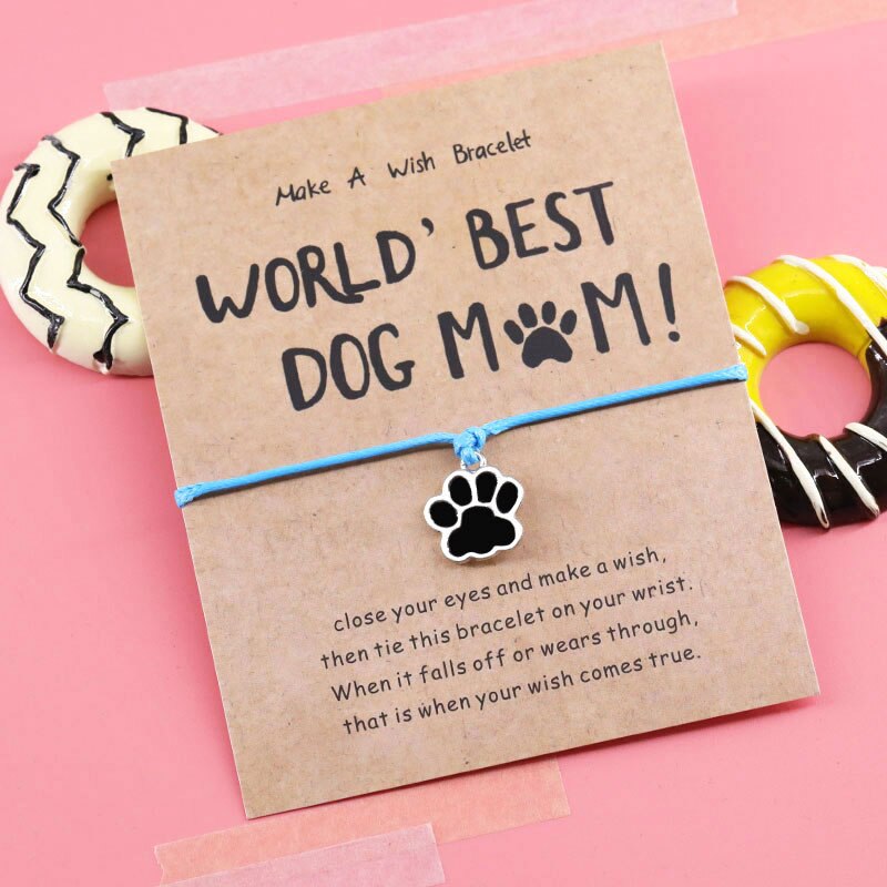 World's Best Dog Mum Bracelet Dog Cat Paw Charm Red Rope Thread String Bracelet Dog Jewelry for Dog Mum Dog Lover