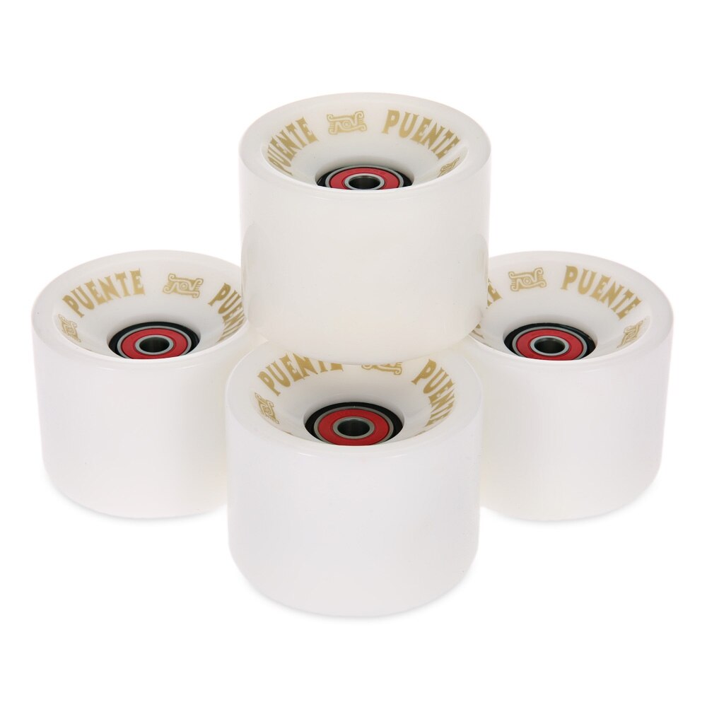 4 stk 70 x 51mm skateboard hjul til ollie punk og jumping hårdhed skateboard hjul skate board longboard hjul med leje: Hvid