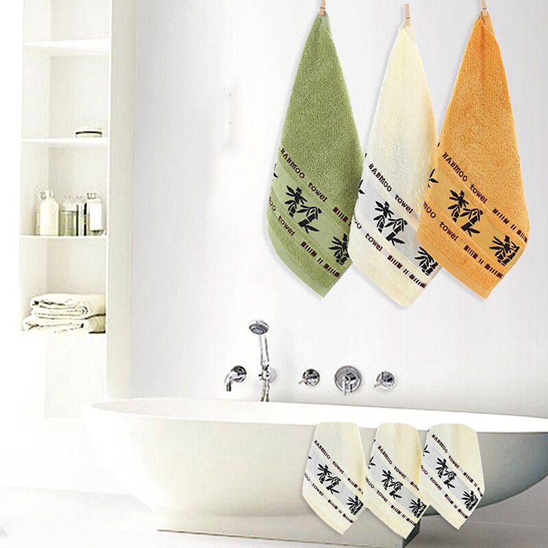 Toalla para lavarse la cara, Toalla de baño suave con pequeños cuadrados, toalla de algodón absorbente para secar el pelo, Baberos de fibra de bambú con patrón de bambú No se destiñe