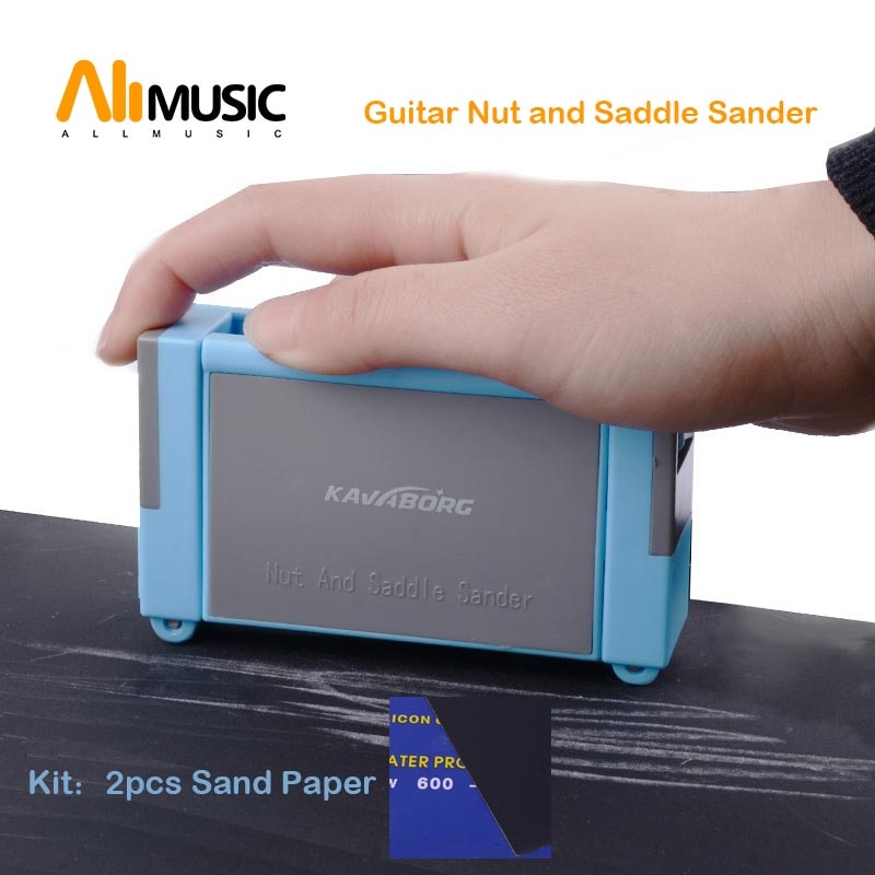Guitar Saddle and Nut Sander Polishing Abrasive Kit 100x55x25mm Guitar Repair Tool with free 2 Abrasive Papers