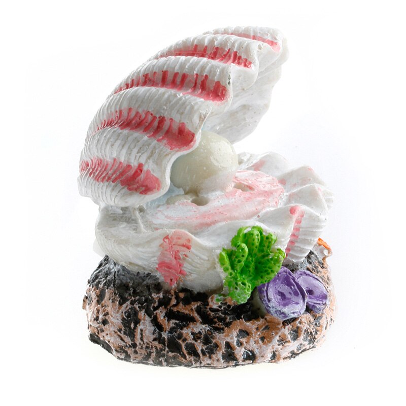 Shell Pearl &amp; Air Stone Aquarium Fish Tank Bubbler Shell Bubbling Ornament Decor: Default Title