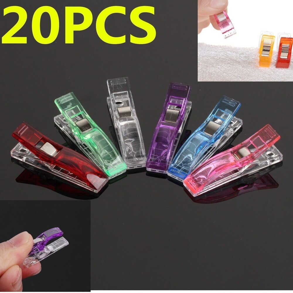 Lot De 100 Pinces Clips Couture Plastique Colorées - 2.7x1.0x1.5 Cm Pour Patchwork, Tricot, Couture Et DIY (Couleurs Assorties)