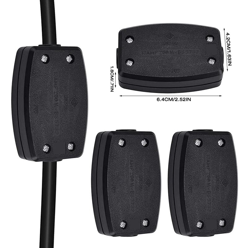 3 Terminal Electrical Junction Box 4 Pack Electrical Junction Box For Outdoor Lighting, Power And Automotive Wiring