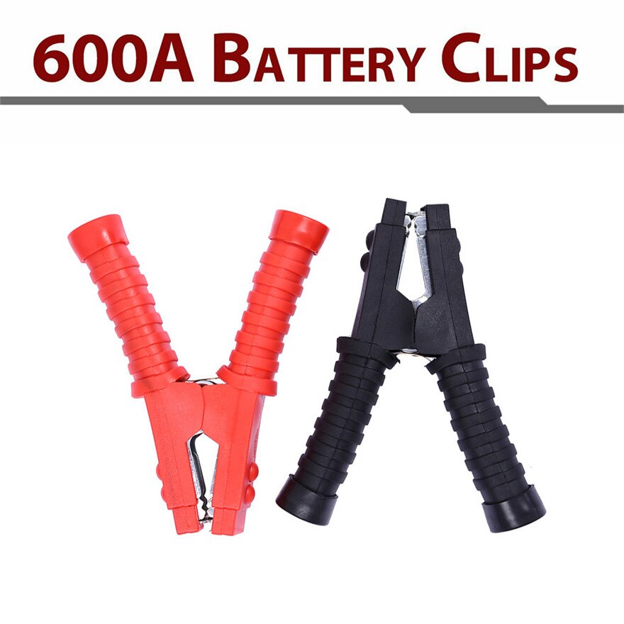 2pcs 600A Battery Clips Booster Test Clamps For Car Battery Cable Starter RD/BK Durable Practical Item l0507