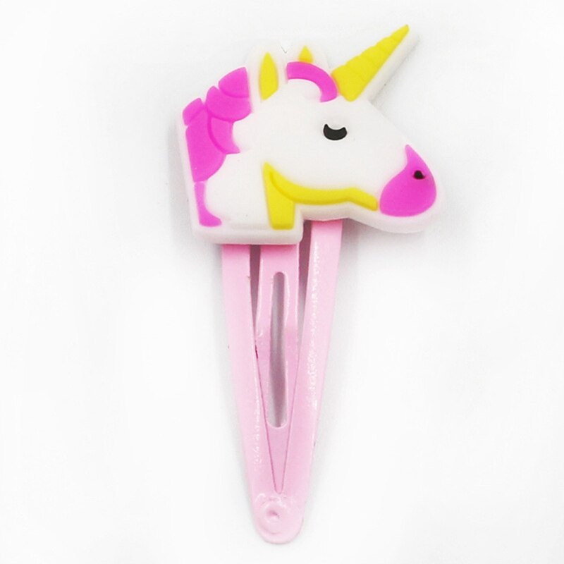12 unids/lote niños niñas unicornio caballo pinzas encantadoras para el pelo Animal de dibujos animados de horquilla de cabello para Niña Accesorios pelo pasador