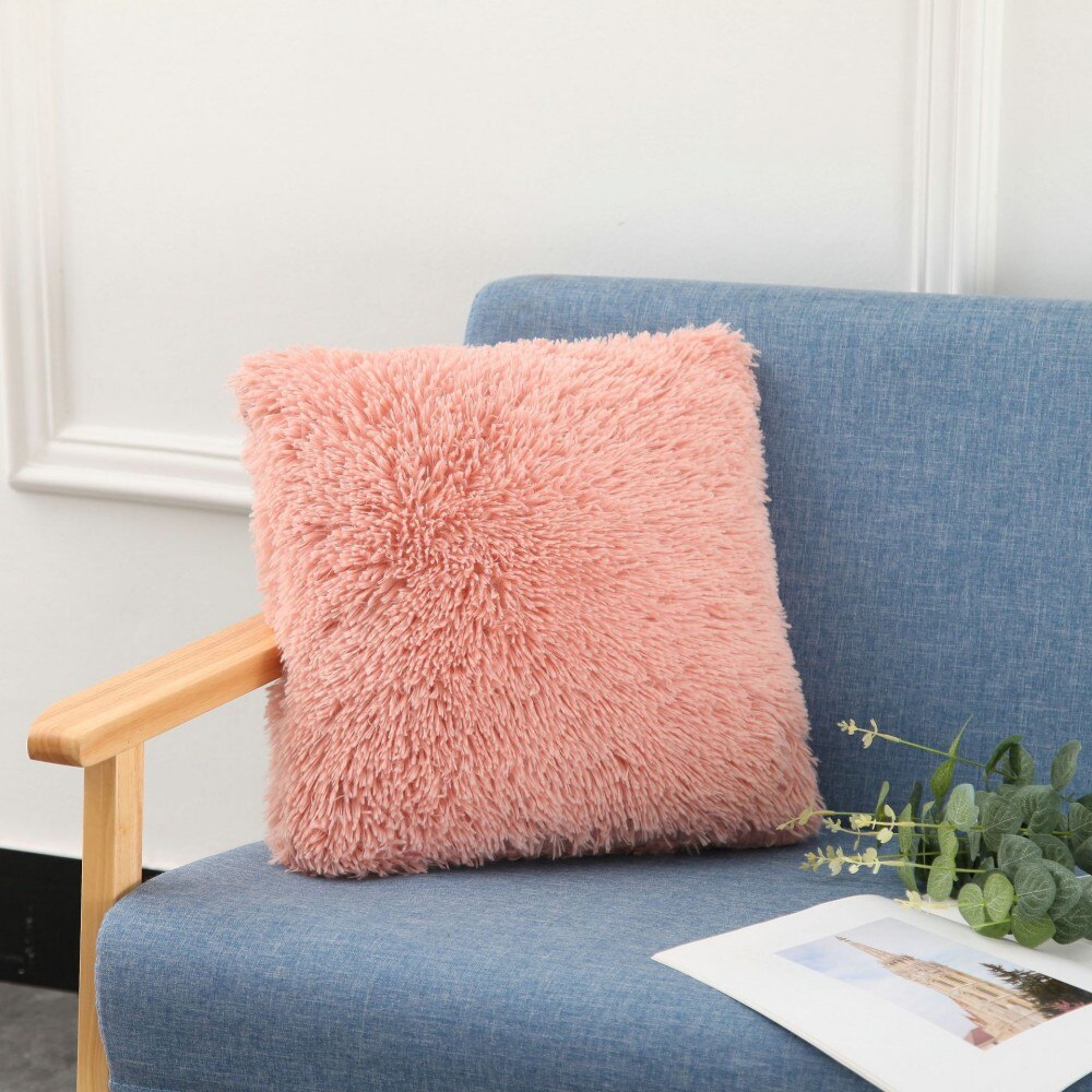 Effen Kleur Melk Wit Roze Blauw Pluche Kussenhoes 40X40 Cm Sofa Auto Decoratie Dutje Pillowsham Kussenslopen Baby kinderen: 9