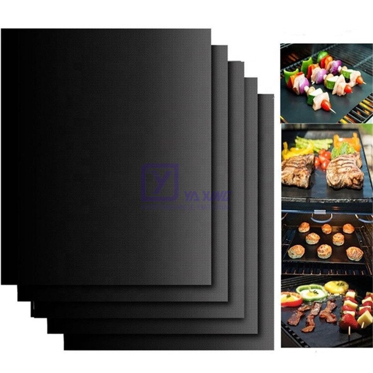 3 uds. Tapete para barbacoa 40*33cm negro BBQ horno Liner grueso 0,20mm barato pero de buena fácil de limpiar almohadilla antiadherente: Black / opp bag