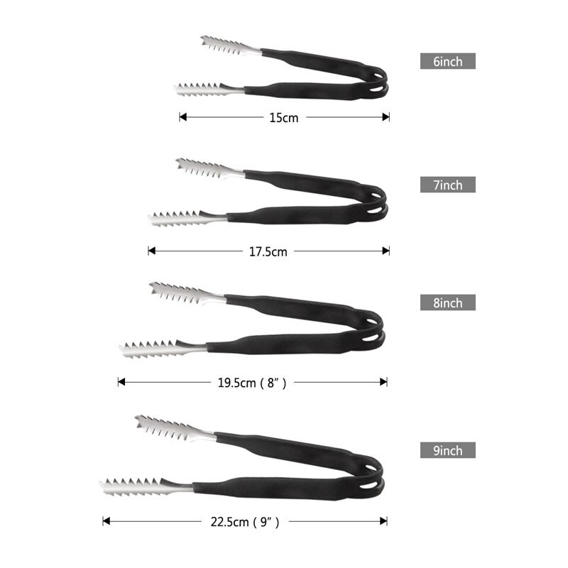 Silicone Handle Food Tongs Ice Tongs Clips for Salad BBQ Grill Multifunctional Kitchen Serving Cooking Tongs Bar Accessories