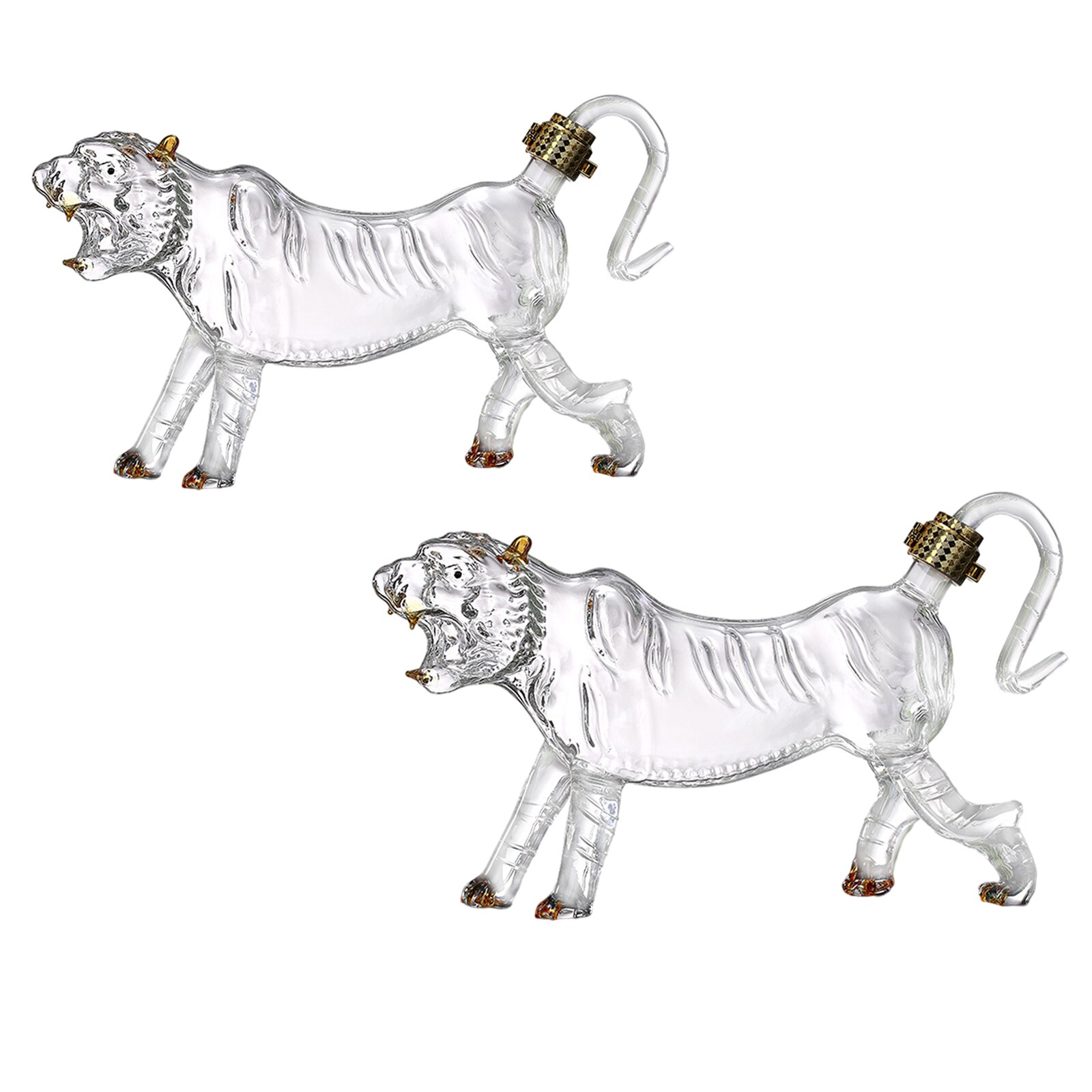 1Pcs Whisky Decanter Glass TIGERS Shape Tequila Bourbon Lead Free Entertaining Drinkware Novelty for Home Bar Dining Adults Men