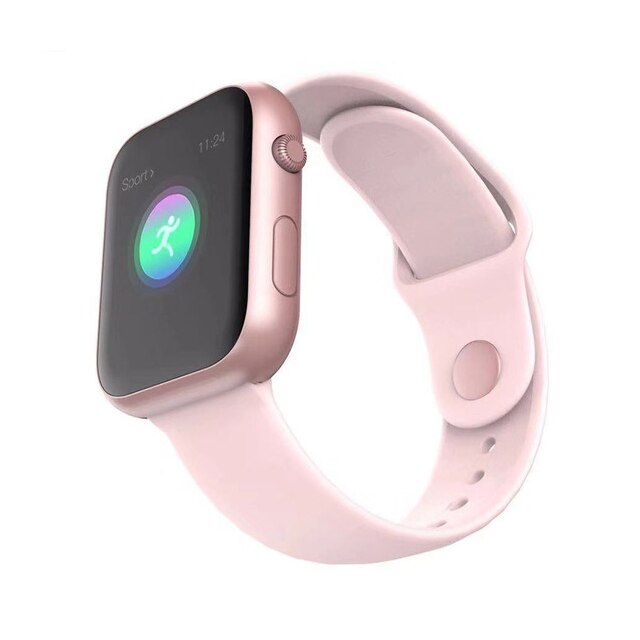 696 sx16 slimme horloges voor mannen, voor apple watch, hartslagmeter, bloeddrukmeter, zuurstofmeter, fitnessmeter,  ip67 waterdichte slimme armbanden: Roze