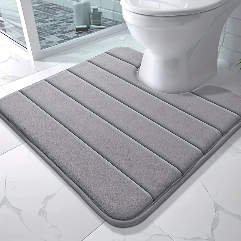 Memory-Schaum U-förmige Toilettenmatte Rutschfeste Superabsorbierende Badezimmermatte Badteppich für Badezimmerdekoration: Default Title