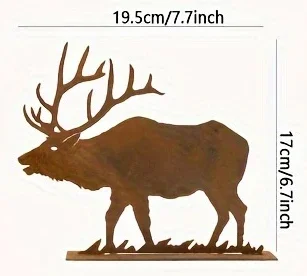Ornements rustiques en forme d'épicéa et d'élan en métal : décoration et de chasse parfaits pour les décorations de Noël et du nouvel an!: YELLOW