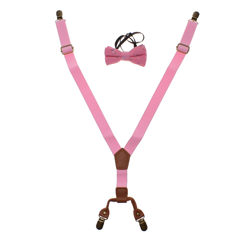 Bretelles assorties chaudes bretelles et ensemble de noeud papillon de luxe enfants enfants garçons mariage bretelles y-back noeud papillon élastique enfants réglables