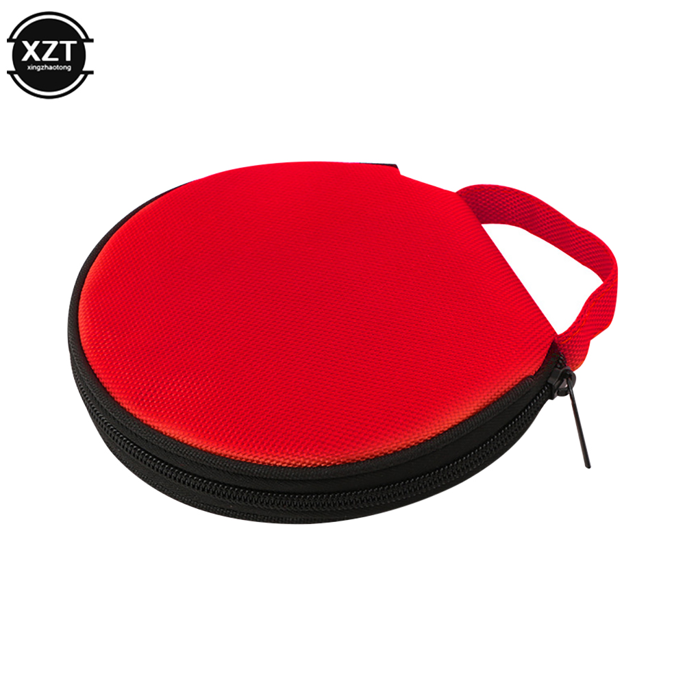 Portable CD DVD Case Storage Disc 20 Capacity Dual-use Oxford Cloth Storage Bag Round Holder with Zipper for Home Car CD Box Bag: Red
