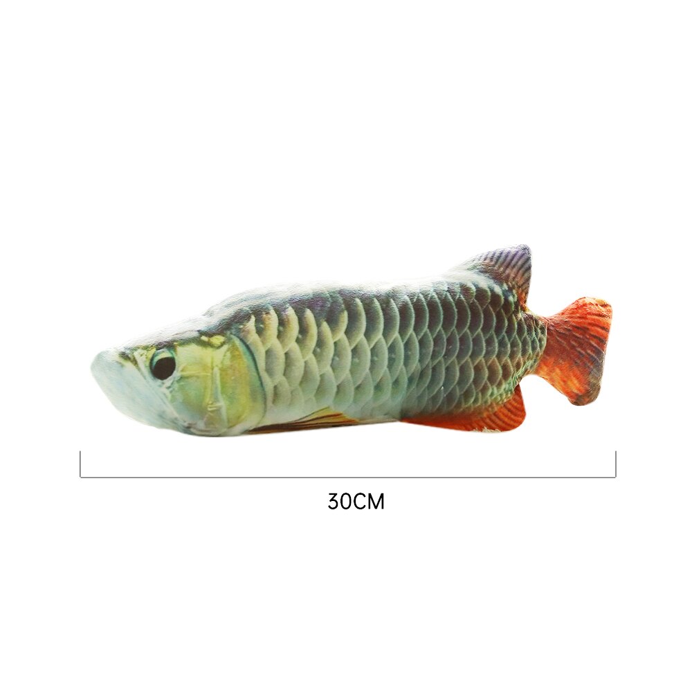 30/34CM Electronic Pet Cat Simulation Fish Toy USB Battery Charging Cat Chewing Playing Toy Biting Supplies Dropshiping: M with USB cable