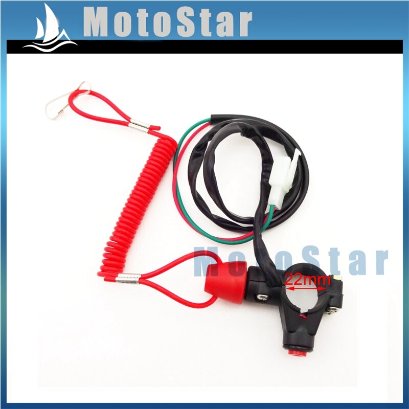 Off Tether Safety Stop Kill Switch Push Button For 2 Stroke Mini Moto Dirt ATV Quad 4 Wheeler Minimoto Pocket Bike