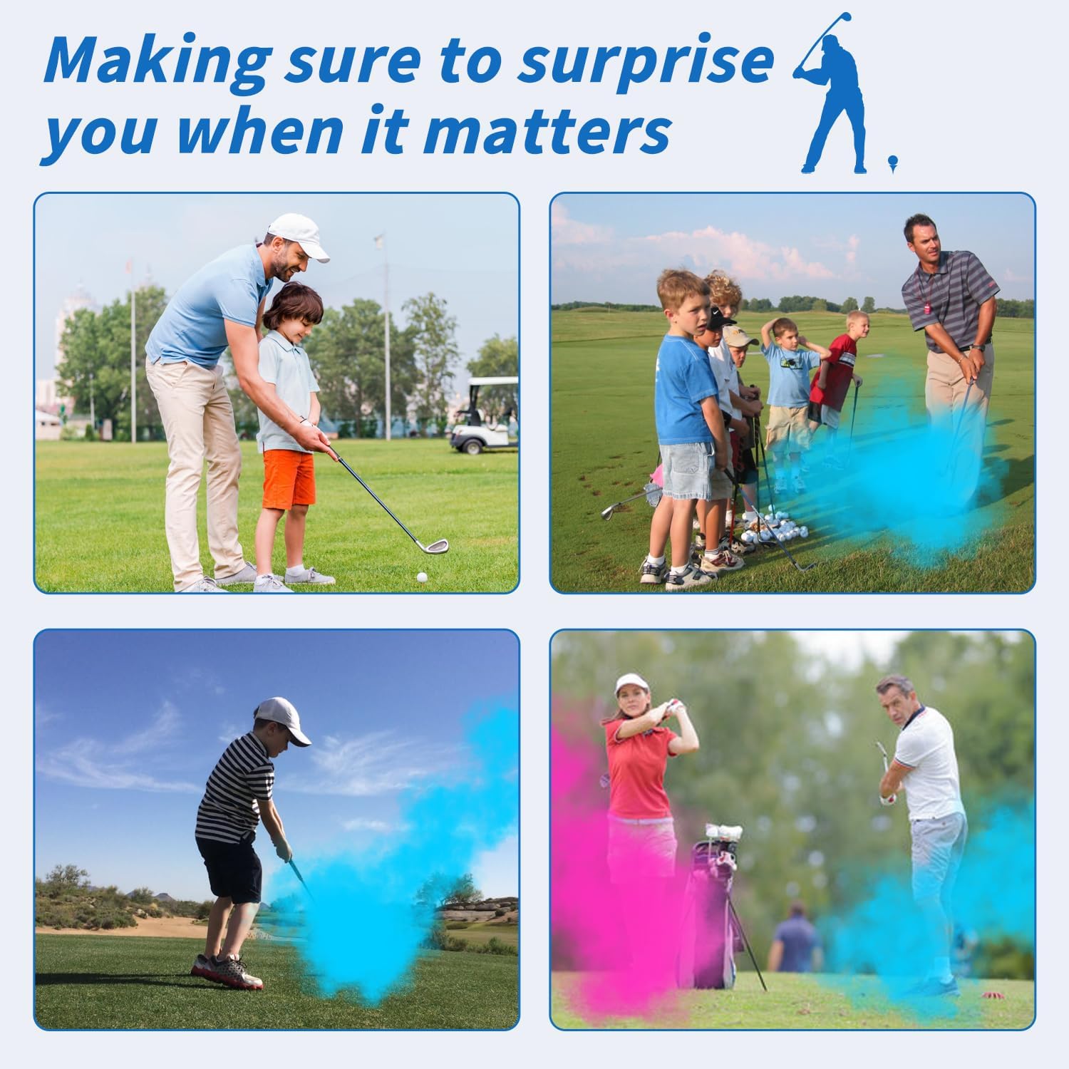 Gender Reveal Golf Exploding Golf Ball Girl or Boy Baby Shower Reveal Birthday Party Supplies Exploding Powder Biodegradable