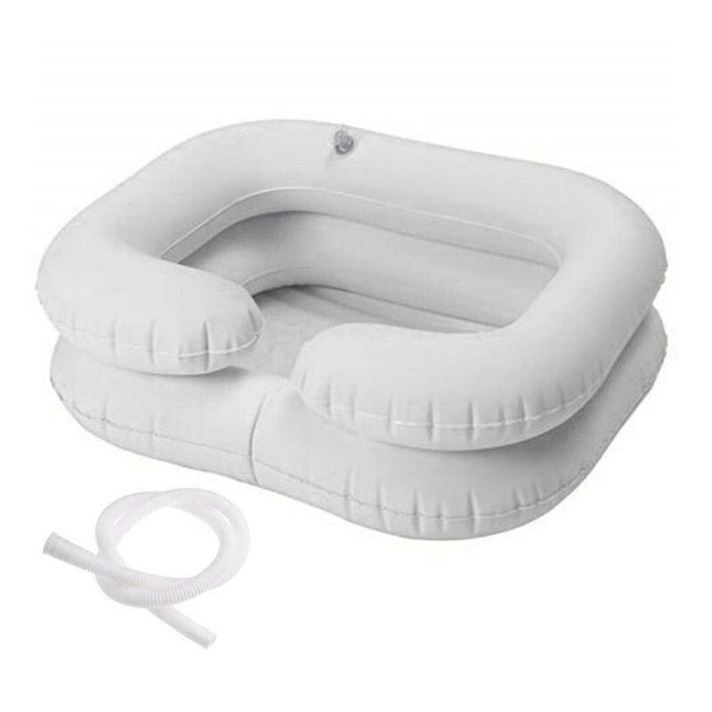Elderly Care Handicapped Inflatable Hair Washing Basin Shampoo Tray Assistive Aid Portable PVC Inflatable Wash Basin With Drain