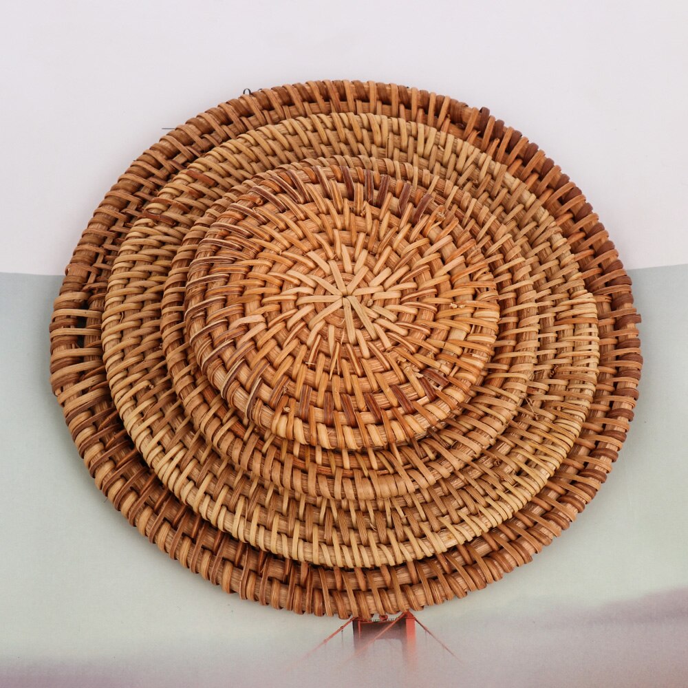 1 Pc Natuurlijke Rotan Onderzetters Placemats Keuken Placemats Ronde Isolatie Kom Pad Tafel Padding Cup Mat Handgemaakte Rotan Coaster