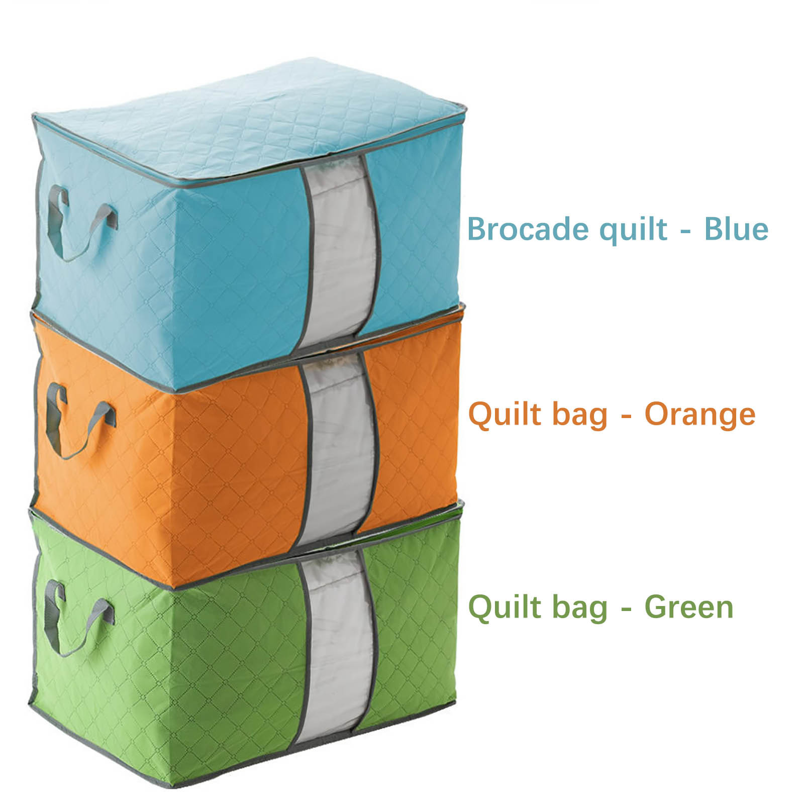 Foldable Quilt Storage Bag Moisture Dust Proof Closet Organizer Non-Woven Blanket Pillow Storage Large Mobile Clothe Visible Bag