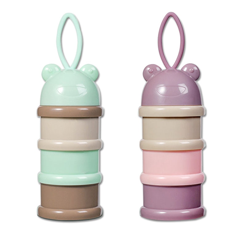 3 Layer Frog Style Portable Baby Food Storage Box Toddle Kids Formula Milk Container Essential Cereal Cartoon Milk Powder Boxes