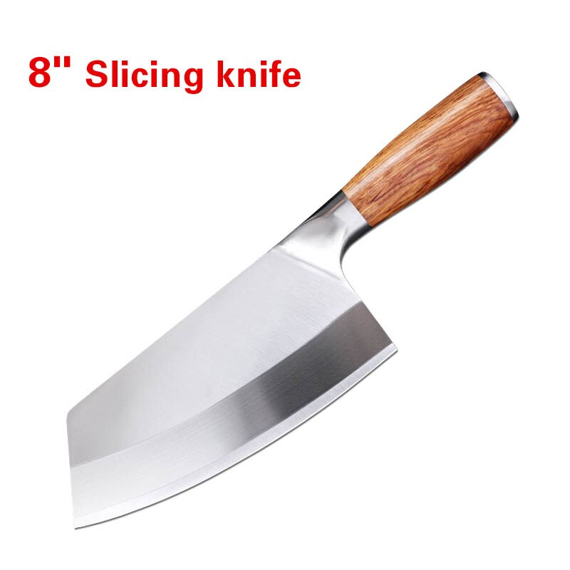 Chinese Kitchen Chef Knife Multifunctional Meat Cleaver Vegetable Cutter Butcher Knife Slicing Knife Cooking Tools: E