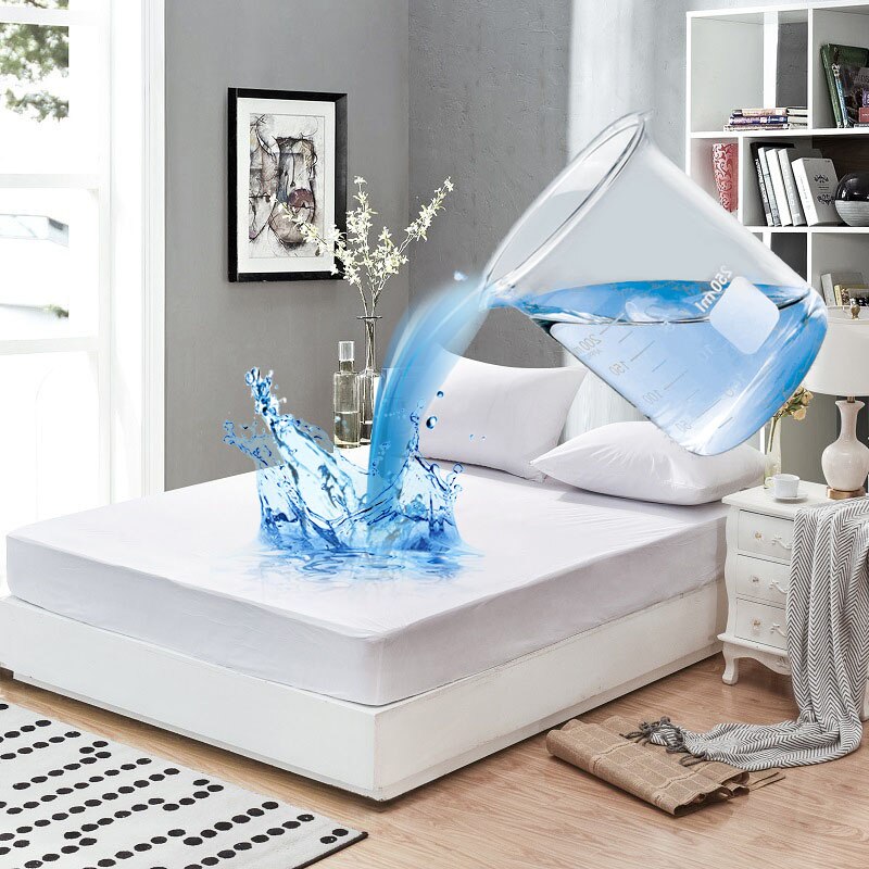 Gebreide Stof Gewatteerde Waterdichte Matras Cover Super Zacht Ademend Absorberende Persoonlijke Zorg Matras Protector Bed 45