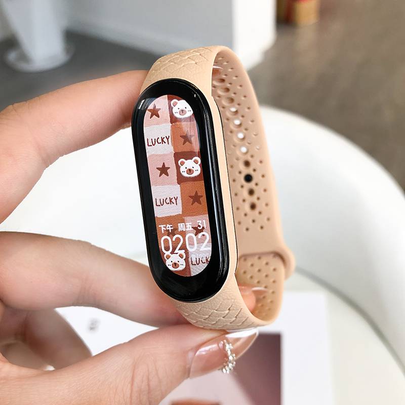 Correa de fibra de carbono para Xiaomi Mi Band 7 nfc pulsera smartwatch MIband 5 pulsera de silicona correa Mi Band 4 5 3 6 Accesorios: XXL / Luz Azul