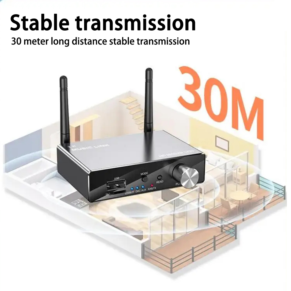 LY35 Bluetooth 5.3 Transmitter Receiver Stereo AUX 3.5mm Wireless Music Audio Adapter Remote Control DAC Audio Converter