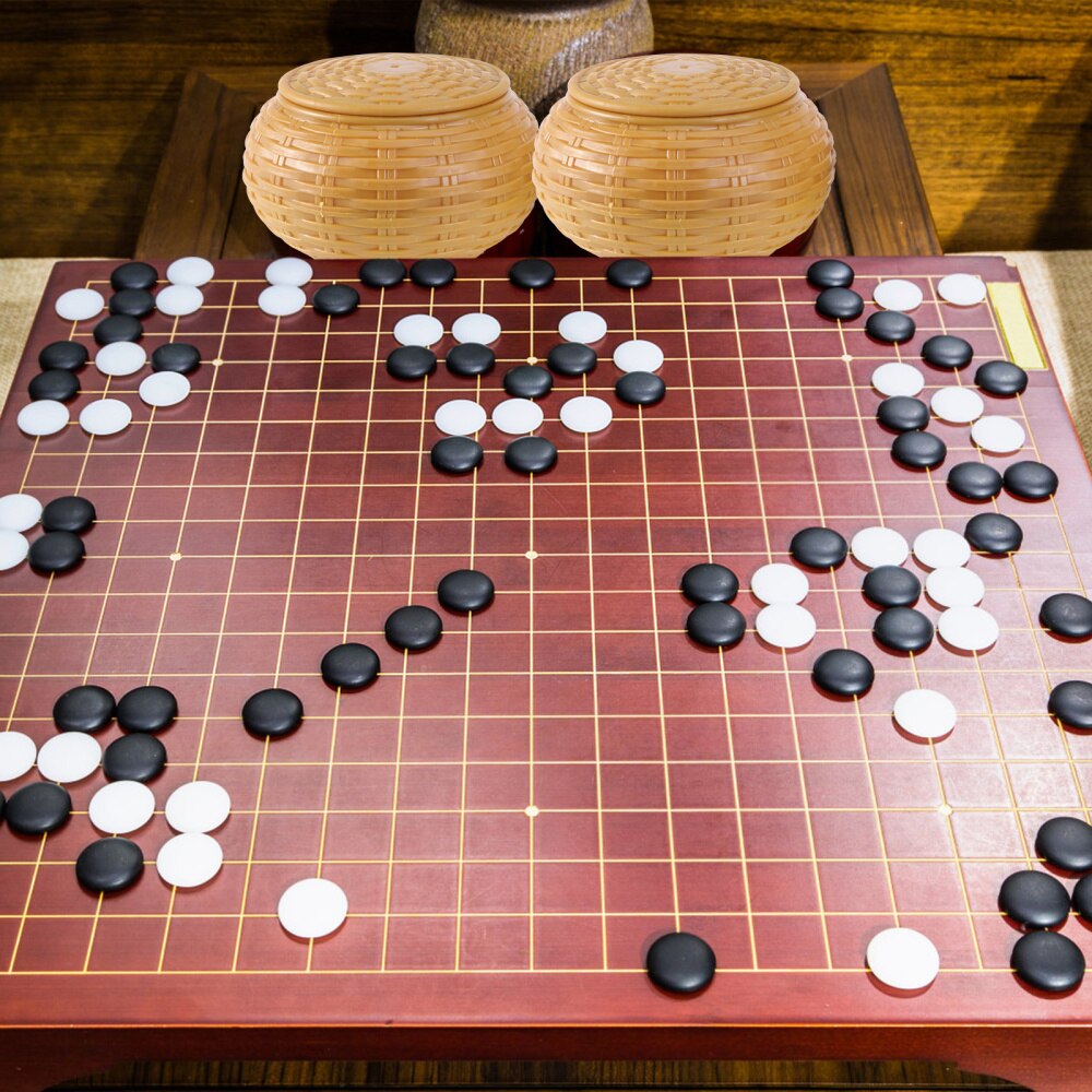 2pcs/Set Go Game Pieces Bowl Go Chess Pieces Jar Wooden Go Game Accessory