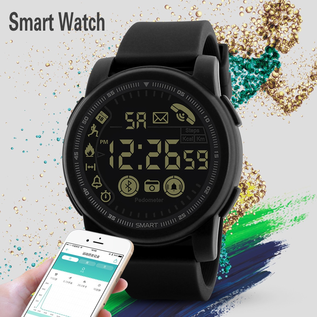 Smart Horloge Fitness Tracker Waterdichte Bluetooth Smart Horloge Sport Stappenteller Voor Android Ios Business Top Horloge Daigelo