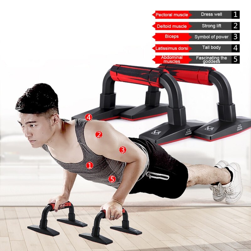 Abdomen Chest Push Ups Hand Grip Trainer Tool Fitness Rubber Push-Up Stands Bars for Gym Body Building Muscle Exercises