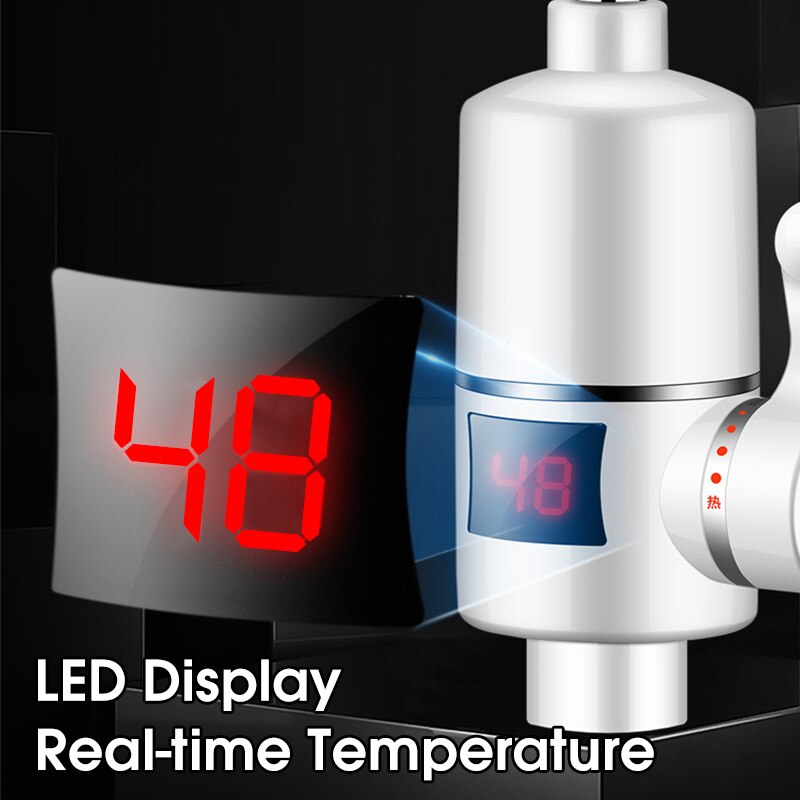 3000w elektriska blandare värmare 3s snabbvärmare varmvattenberedare hem kök badrum / kallvattenkran med lcd display